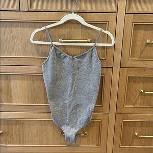 Intimately Free People gray bodysuit with adjustable strap low V-neck back M